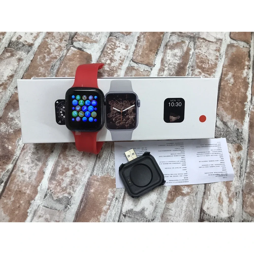 T500+ Plus Smart Watch SERIES RED BLUETOOTH WILL CONNECT IPHONE SAMSUNG 45mm